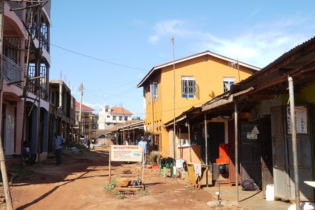 The “mother project” in Lubaga market (the two-storey building in orange).