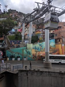 Metrocable system servicing the nearby comuna.