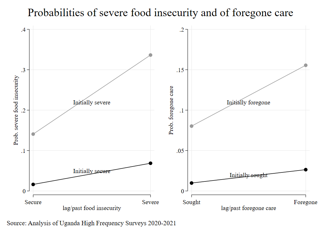 Foregone healthcare and severe food insecurity: dynamic impacts of pandemic lockdown in Uganda one year on 