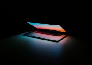 glowing laptop AI